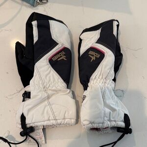 Kombi Black and White Kids Ski Gloves/Mittens